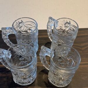 Batman forever McDonald’s Clear Glass Superhero Mugs 4 qty?